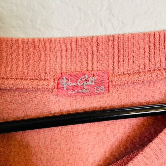 John Galt Peachy Pink Oversized Relaxed Basic Beachy Crewneck | Medium - Picture 2 of 5